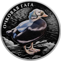 Реверс монеты «Очковая гага»